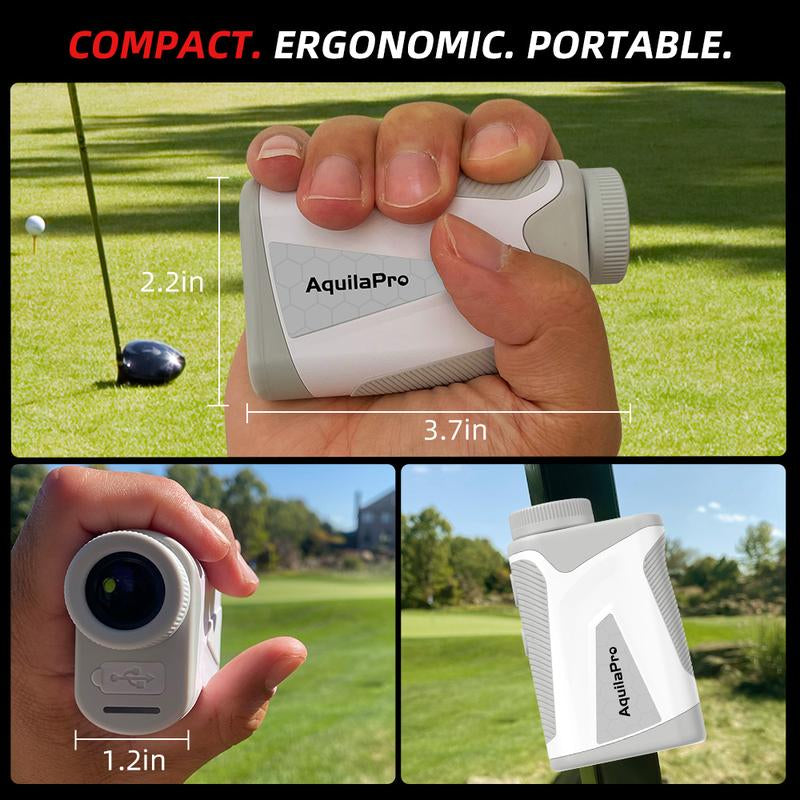 Mini4 Golf Rangefinder with Slope, 1,000 Yards Range Finder Golf, 0.5 Yard Accuracy, 7X Magnification, Flag Lock Vibration, Rechargeable Golf Laser Rangefinder, Magnetic