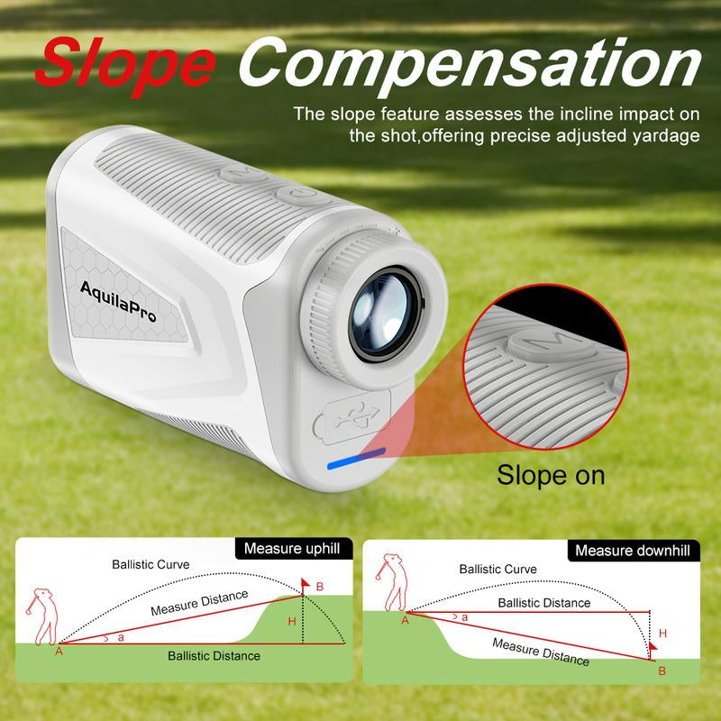 Mini4 Golf Rangefinder with Slope, 1,000 Yards Range Finder Golf, 0.5 Yard Accuracy, 7X Magnification, Flag Lock Vibration, Rechargeable Golf Laser Rangefinder, Magnetic