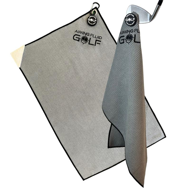 Aiming Fluid Golf Multi-Function Magnetic Golf Towel I Wash Pocket I Magna-Anchor Technology I Ball Scrubber I Golf Gift for Men and Women