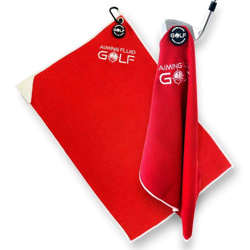 Aiming Fluid Golf Multi-Function Magnetic Golf Towel I Wash Pocket I Magna-Anchor Technology I Ball Scrubber I Golf Gift for Men and Women