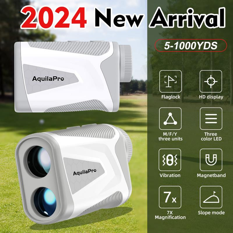 Mini4 Golf Rangefinder with Slope, 1,000 Yards Range Finder Golf, 0.5 Yard Accuracy, 7X Magnification, Flag Lock Vibration, Rechargeable Golf Laser Rangefinder, Magnetic